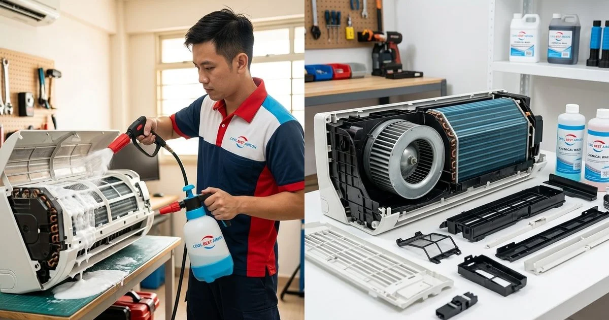 Aircon Chemical Wash vs Chemical Overhaul in Singapore