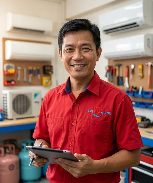 Mr Chong, founder of Billy Aircon, with over 18 years of experience in aircon servicing